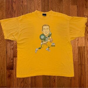 Aaron Rodgers Green Bay Packers Caricature Reebok Vintage T-Shirt Size 2XL